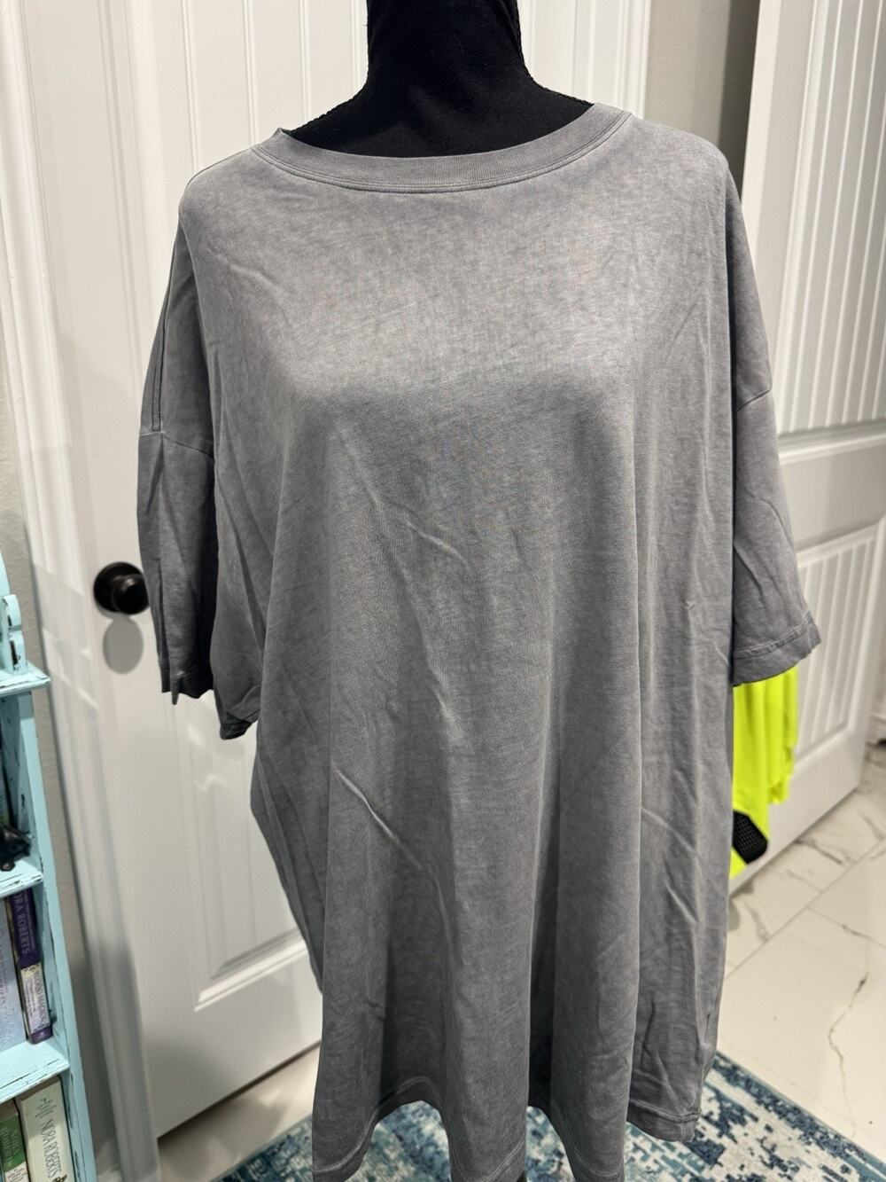 Victoria Secret Pink Pewter Wash One Size Oversized Shirt Top